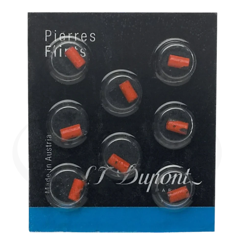 S.T. Dupont Lighter Flints Red & Blue 000650 red flints in blister pack for luxury S.T. Dupont lighters