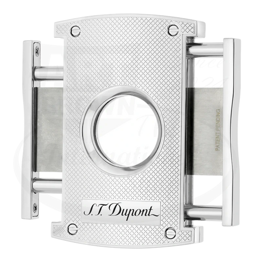 S.T. Dupont Maxijet Chrome Grid Cigar Cutter 003257 chromium finish with razor sharp blades and spring-loaded design