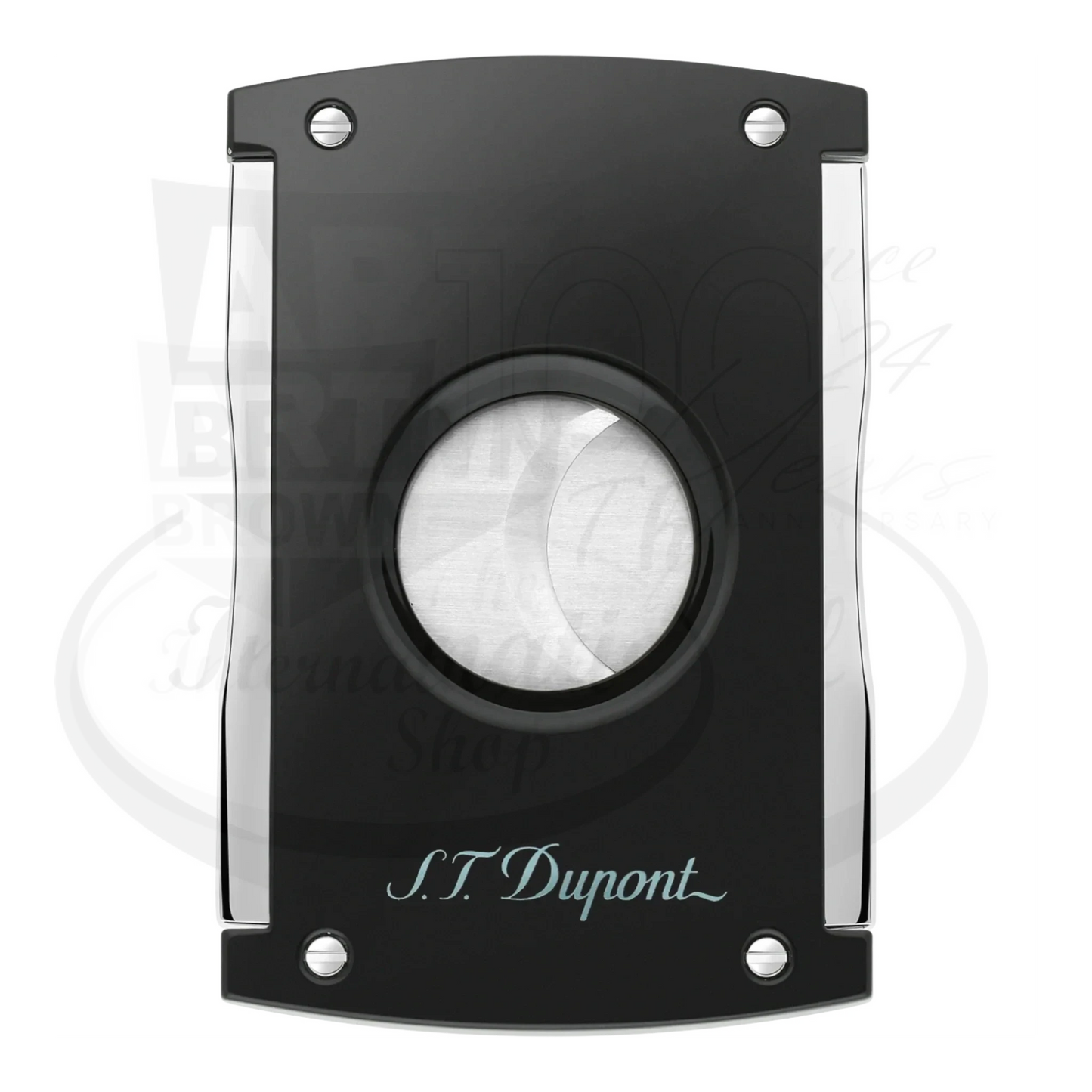 S.T. Dupont Maxijet Cigar Cutter 003265-D1 black lacquer with stainless steel blades, preowned with surface scratches