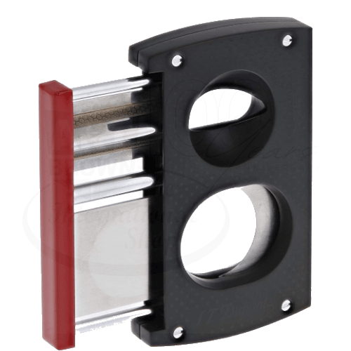 S.T. Dupont V-Blade Cigar Cutter Red and Black Punched Pattern, 003420