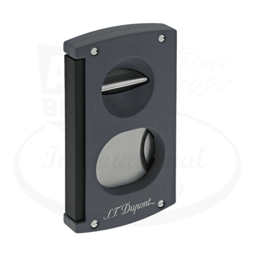 S.T. Dupont spring activated v-cut cigar cutter with graphite and black finish