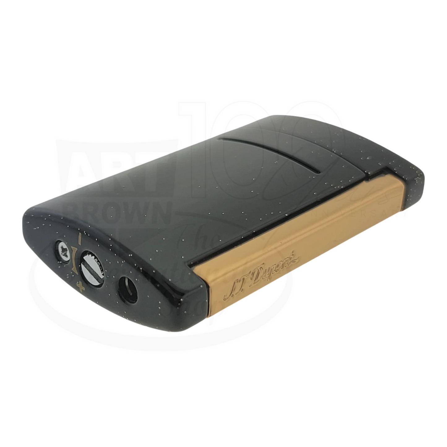 S.T. Dupont Minijet Black & Silver Dust Lighter, 010058