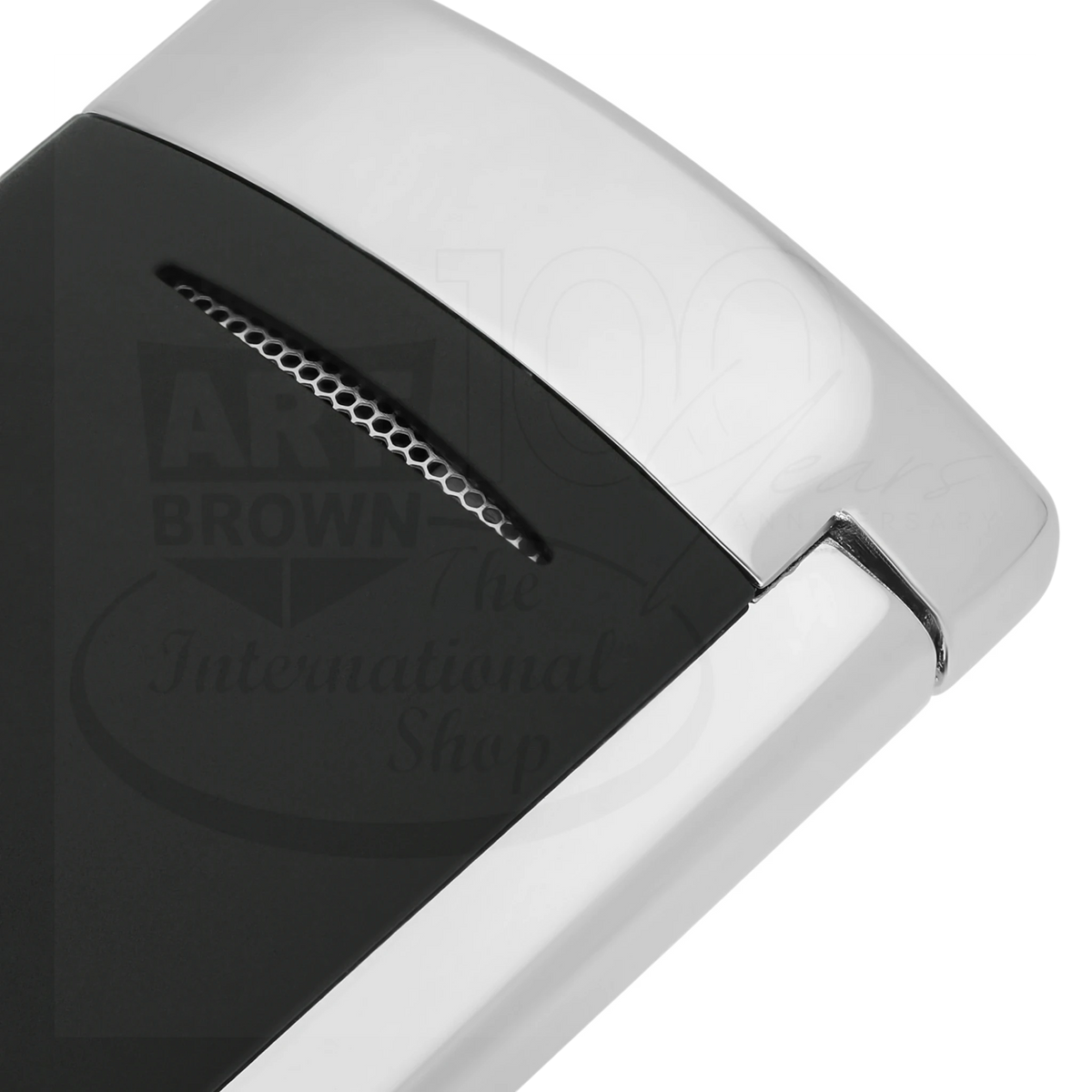 S.T. Dupont New Minijet Matte Black 010815 torch flame lighter with matte black body and polished silver top