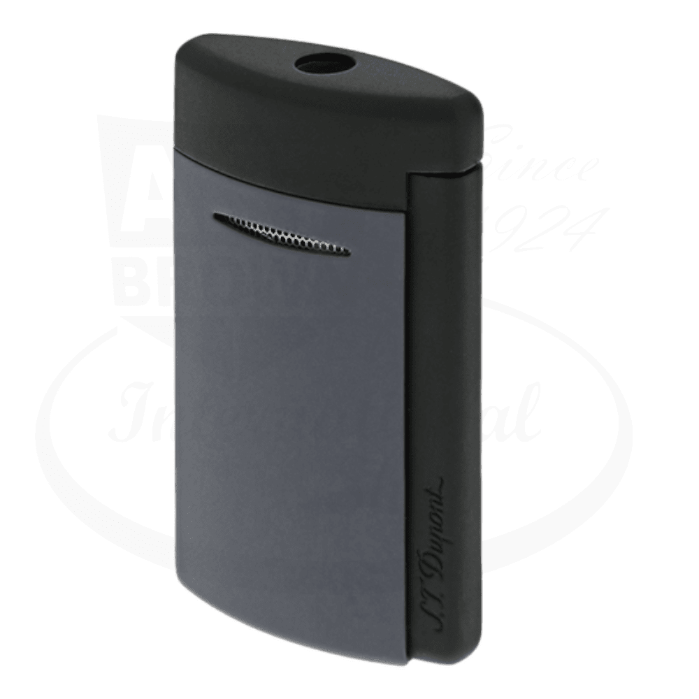 S.T. Dupont Minijet 010866 graphite and matte black lacquered lighter featuring sleek two-tone design with jet flame technology
