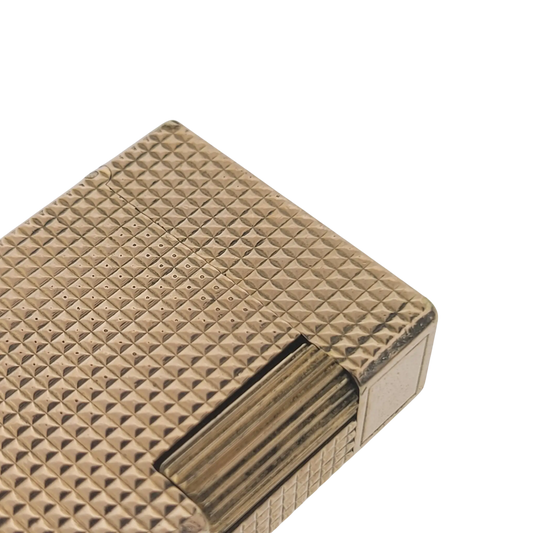 Preowned Vintage S.T. Dupont Ligne 1 BS Gold Diamond Head Lighter, 012110-D3