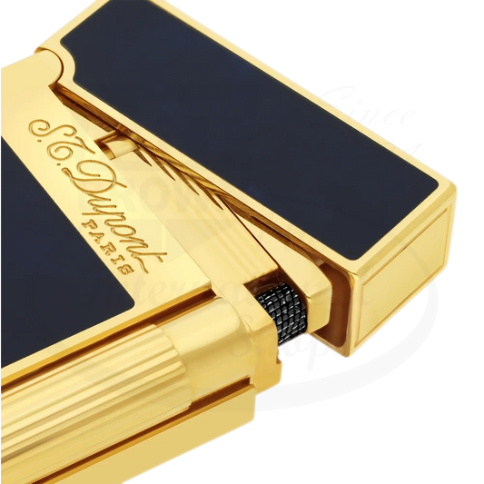 S.T. Dupont Ligne 2 Atelier Lighter Dark Blue 016134 gold metal with dark blue natural lacquer finish lighter