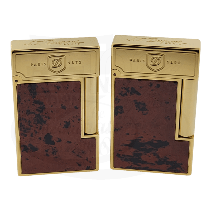 S.T. Dupont Limited Edition Ligne 2 Haute Creation Yellow Gold Obsidian Mahogany Lighter, 016249