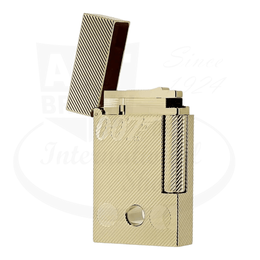 S.T. Dupont Ligne 2 Limited Edition James Bond 007 Gold Lighter 016318 yellow gold cylindrical design engraving
