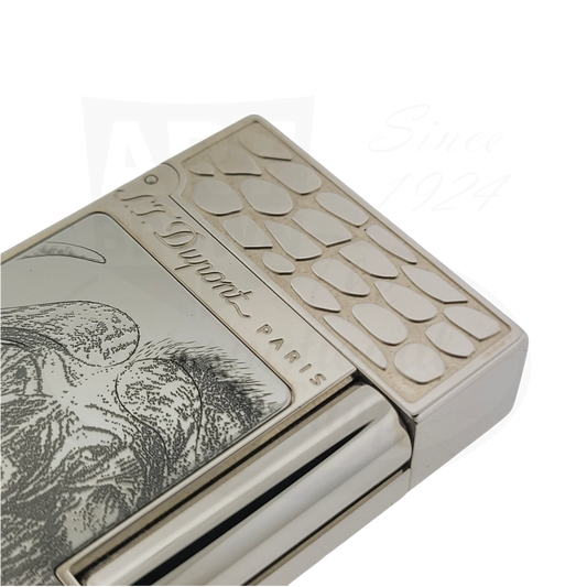 S.T. Dupont Ligne 2 Limited Edition Big 5 Buffalo Lighter 016495 palladium brass hand-engraved metal