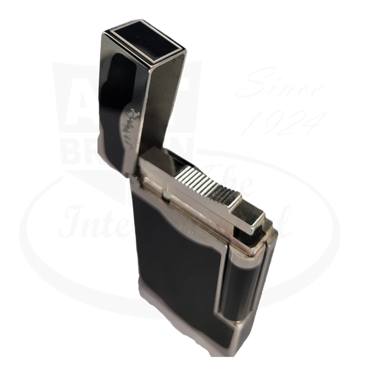 S.T. Dupont Ligne 2 Oscuro Black Lacquer and Palladium Lighter, 016787