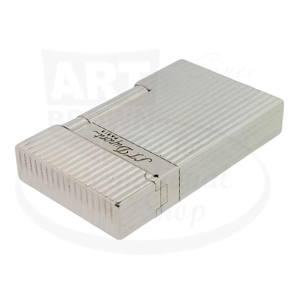 S.T. Dupont Display Model Ligne 2 Vertical Lines Silver Lighter, 016817-D1