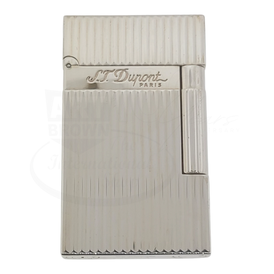 S.T. Dupont Display Model Ligne 2 Vertical Lines Silver Lighter, 016817-D3
