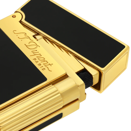 S.T. Dupont Ligne 2 Black and Gold Natural Lacquer Lighter, 016884
