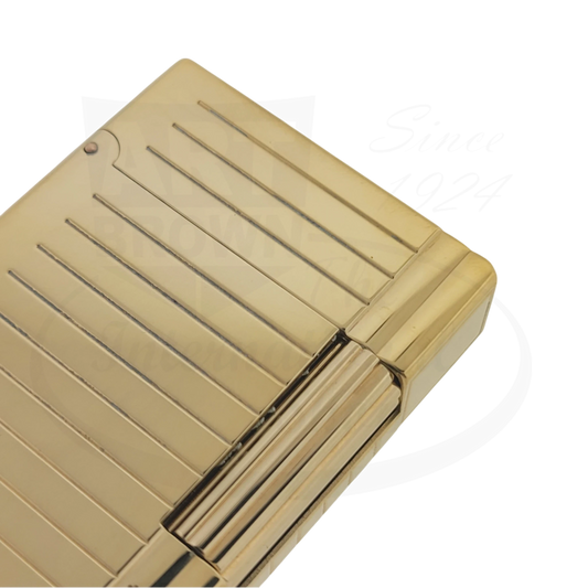 S.T. Dupont Gatsby Gold Horizontal Lines Lighter 018239 gold-plated metal sleek Art Deco compact design