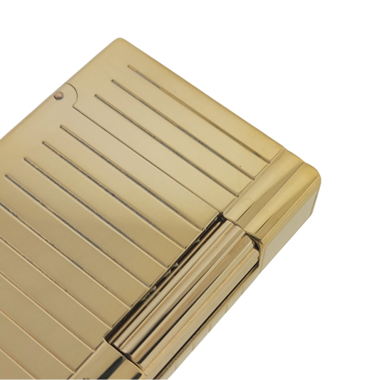 Vintage S.T. Dupont Gatsby Gold Horizontal Lines Lighter, 018239