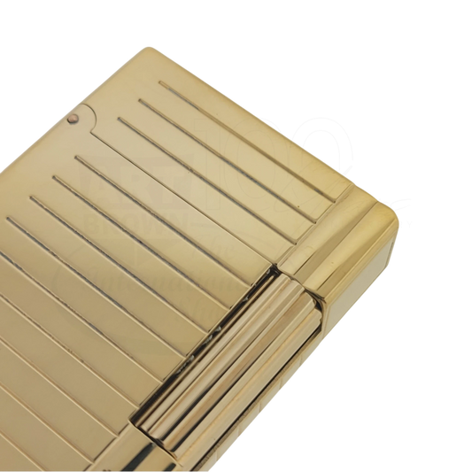 Vintage S.T. Dupont Gatsby Gold Horizontal Lines Lighter, 018239