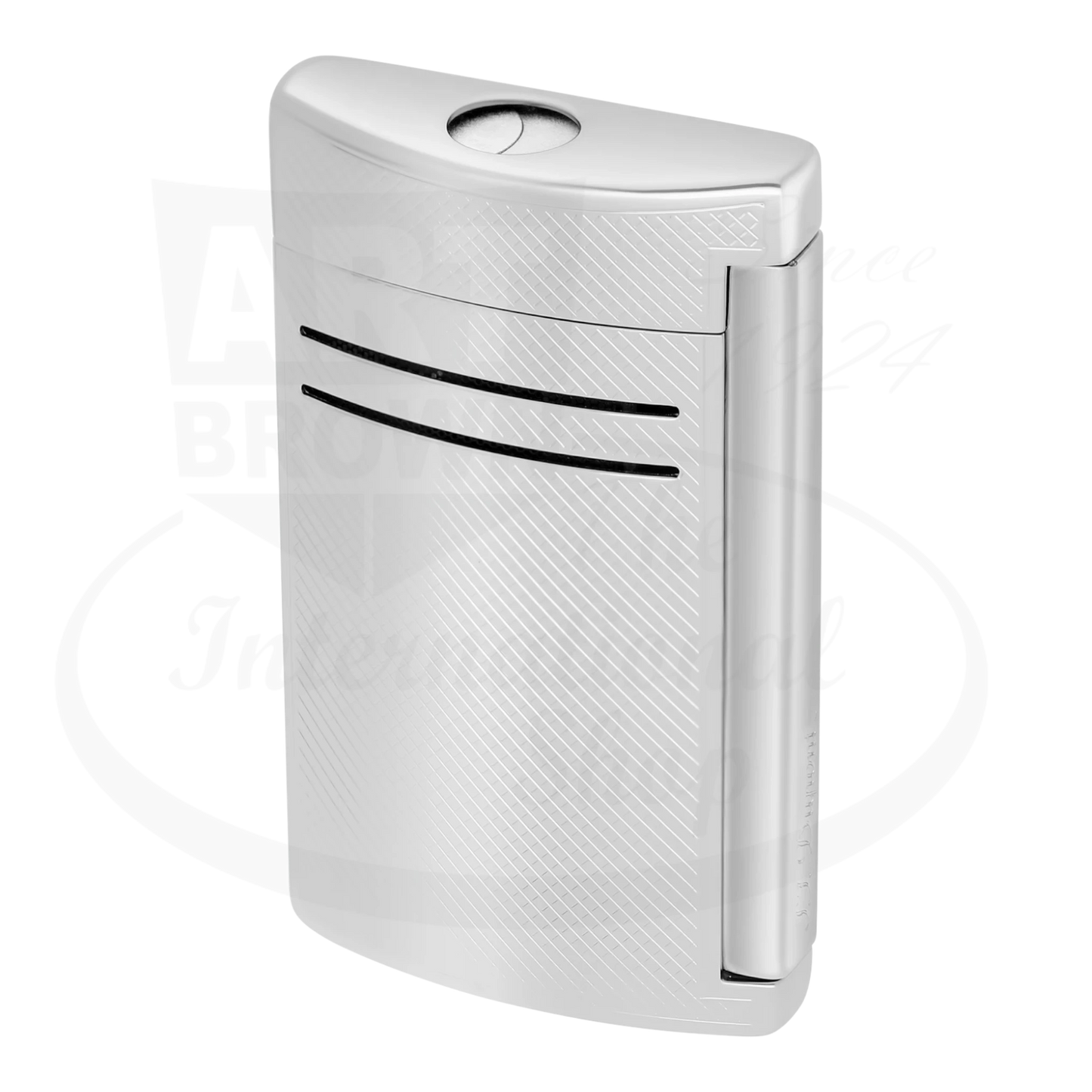 S.T. Dupont Maxijet Chrome Grid Lighter 020157N chromium finish sleek ergonomic torch flame lighter