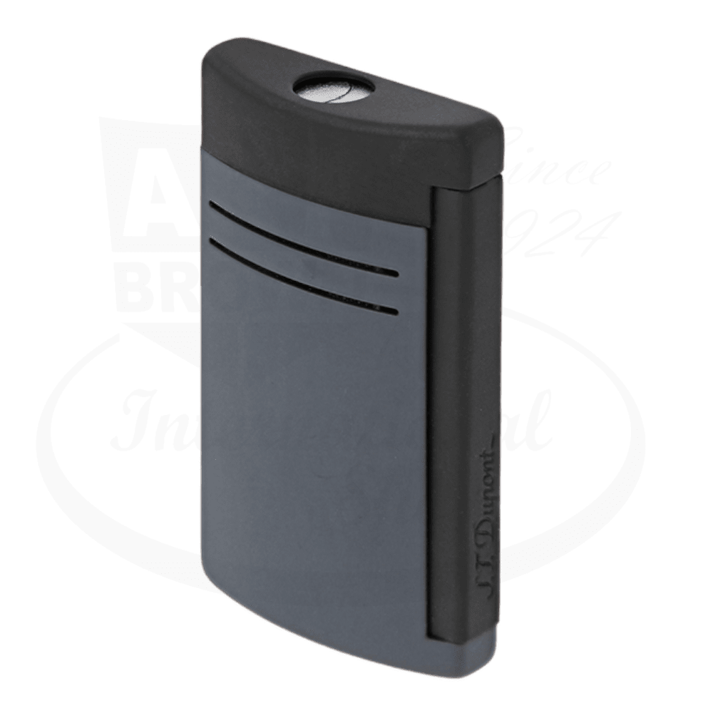 S.T. Dupont Maxijet 020166 chrome lighter in matte graphite finish with sleek curved design and jet flame technology