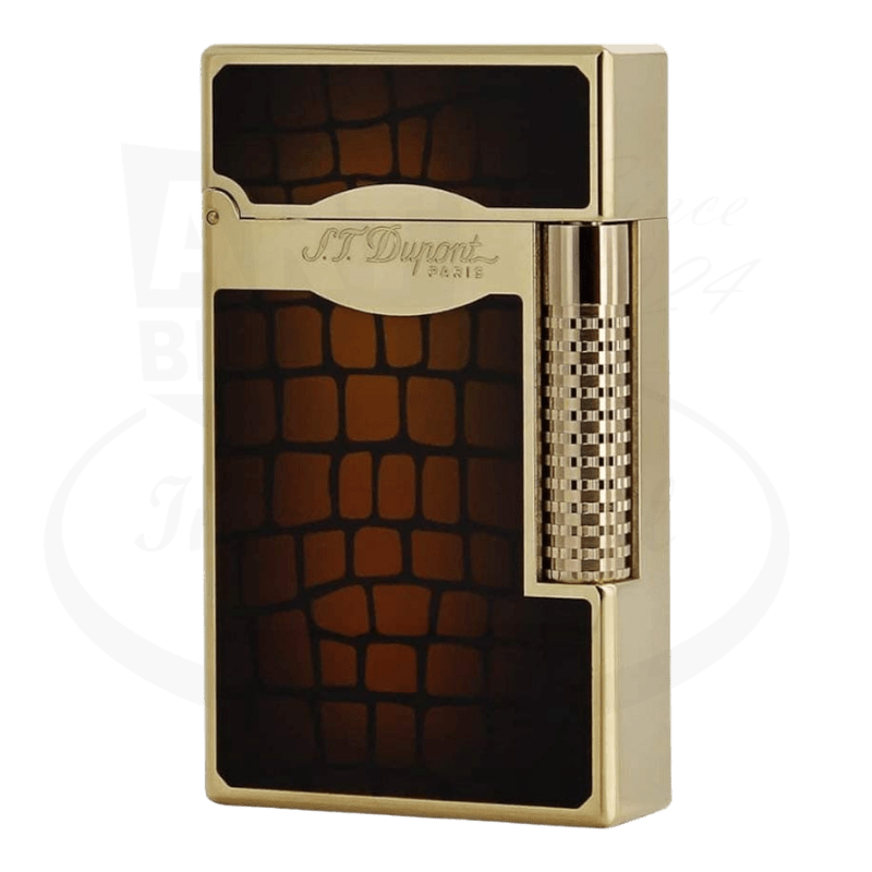 S.T. Dupont Le Grand Croco Dandy 023024 lacquered lighter with sunburst croco pattern and gold accents