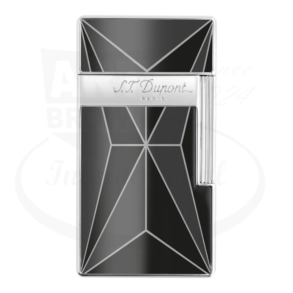 S.T. Dupont Big D Black Lacquer & Chrome Fire X Lighter, 025070