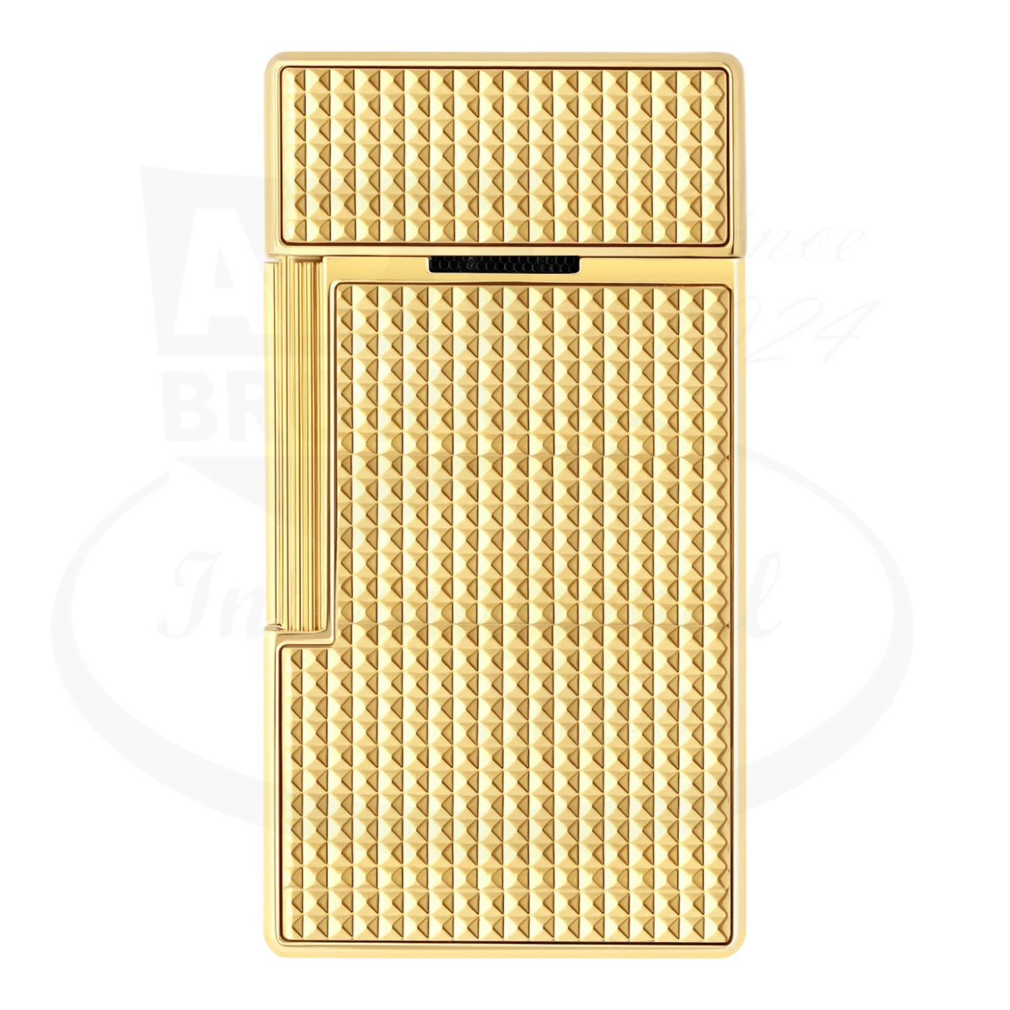 S.T. Dupont Biggy Gold Diamond Head Lighter 025209 gold diamond-point guilloché chrome compact design