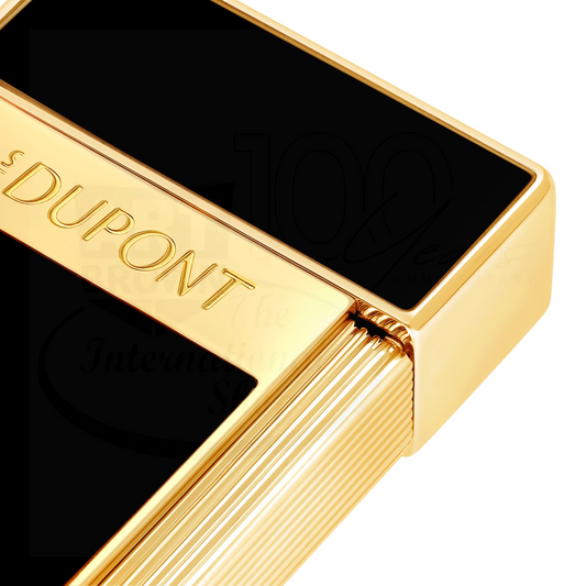 S.T. Dupont Biggy Black Lacquer & Gold Lighter, 025222
