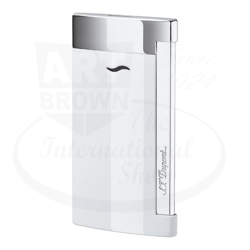 S.T. Dupont Slim 7 White Lacquer Lighter 027702 sleek slim white lacquer metal body luxury lighter