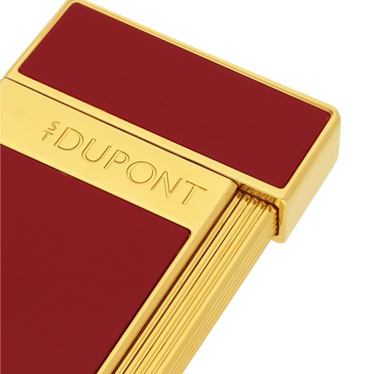 S.T. Dupont Slimmy Red Lacquer & Gold Lighter, 028030