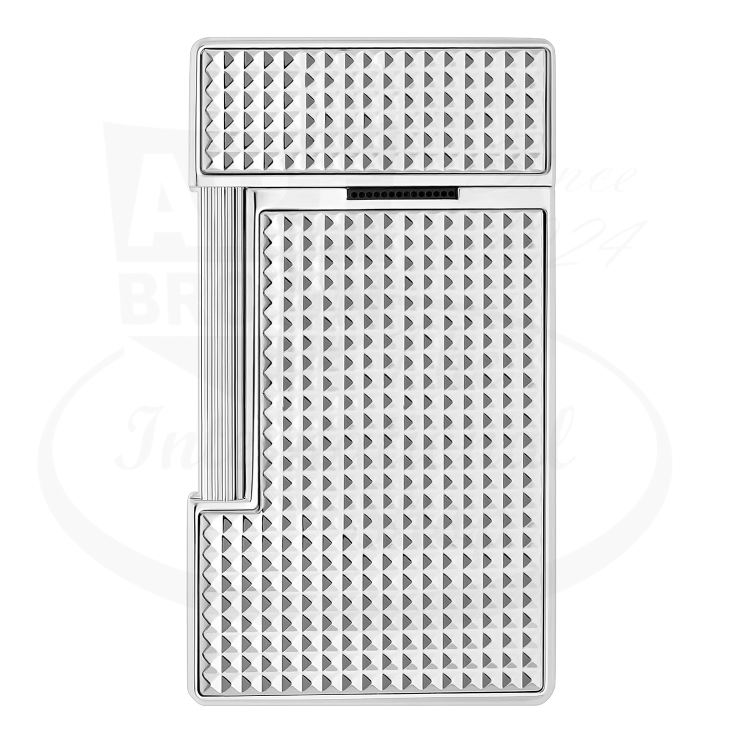 S.T. Dupont Slimmy Chrome Diamond Head Lighter 028120 chrome metal with textured diamond pattern rectangular slim design