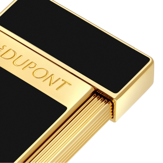 S.T. Dupont Slimmy Black Lacquer & Gold Lighter, 028222