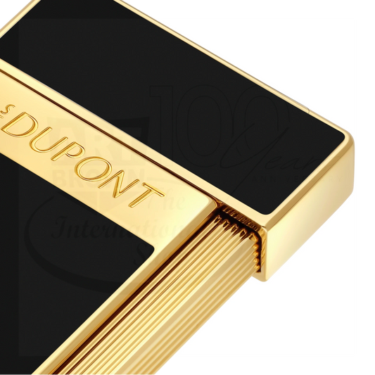 S.T. Dupont Slimmy Black Lacquer & Gold Lighter, 028222