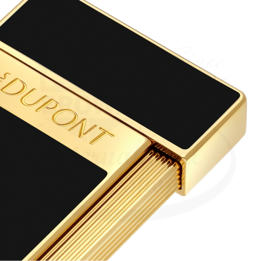 S.T. Dupont Slimmy Black Lacquer & Gold Lighter 028222 metal black lacquer gold slim rectangular design