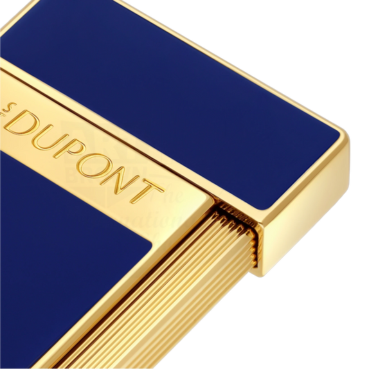 S.T. Dupont Slimmy Blue Lacquer & Gold Lighter, 028225