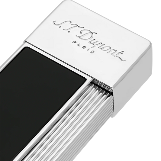S.T. Dupont Twiggy Chrome & Shiny Black Lacquer Lighter, 030001