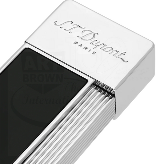 S.T. Dupont Twiggy Chrome & Shiny Black Lacquer Lighter, 030001