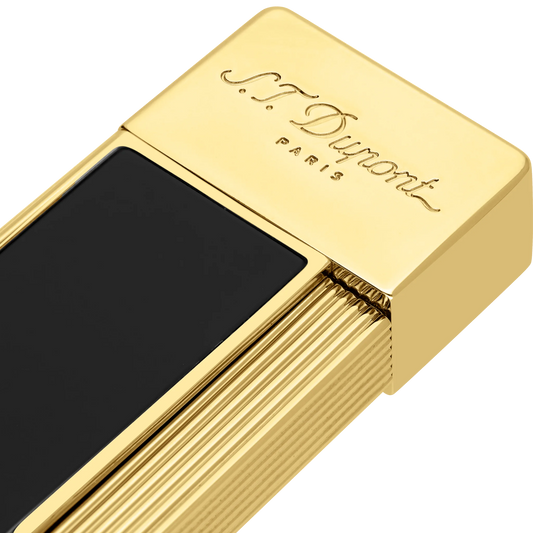 S.T. Dupont Twiggy Shiny Black Lacquer & Gold Lighter, 030002