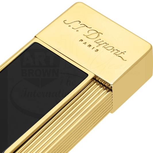 S.T. Dupont Twiggy Shiny Black Lacquer & Gold Lighter, 030002