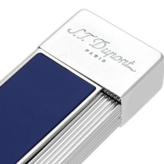S.T. Dupont Twiggy Shiny Blue Lacquer & Chrome Lighter, 030005