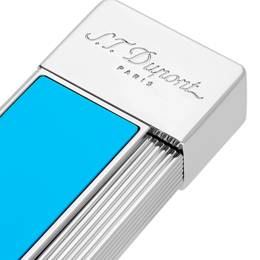 S.T. Dupont Twiggy Shiny Light Blue Lacquer & Chrome Lighter, 030007