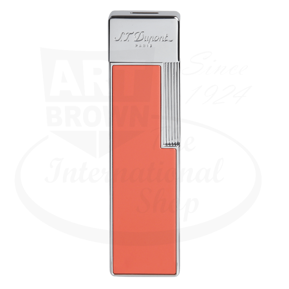 S.T. Dupont Twiggy Shiny Coral Lacquer & Chrome Lighter, 030011