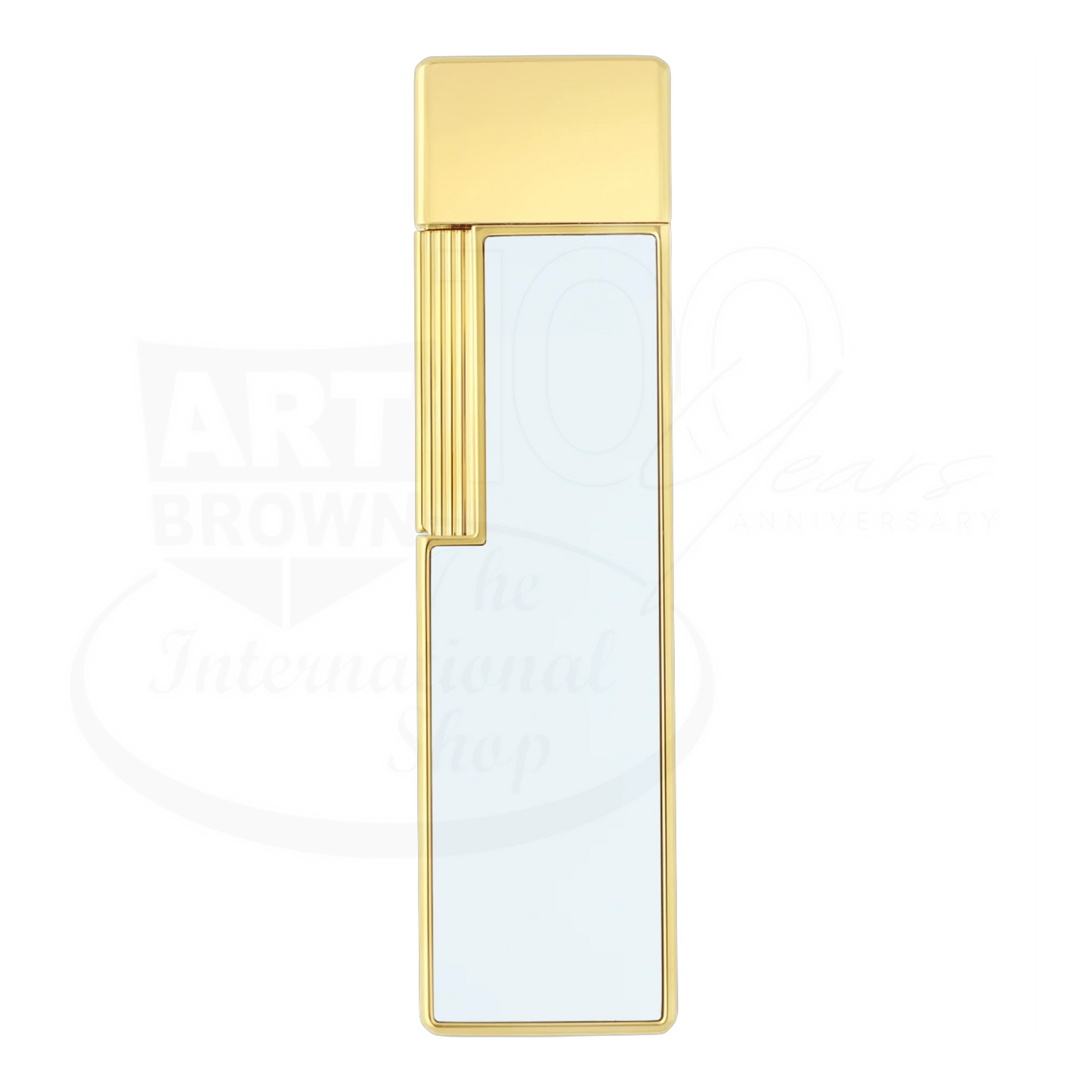 S.T. Dupont Twiggy White Lacquer & Gold Lighter, 030031
