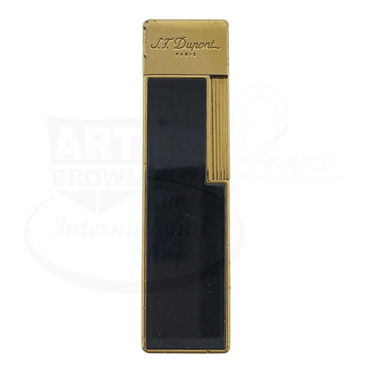 S.T. Dupont Twiggy torch lighter in shiny black lacquer and gold finish