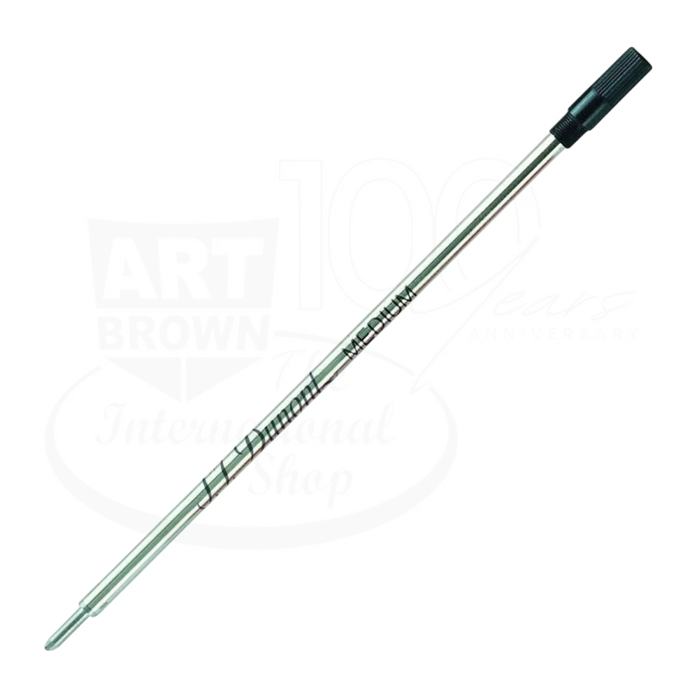 S.T. Dupont medium ballpoint pen refill with black plastic tip and metal barrel for smooth writing performance