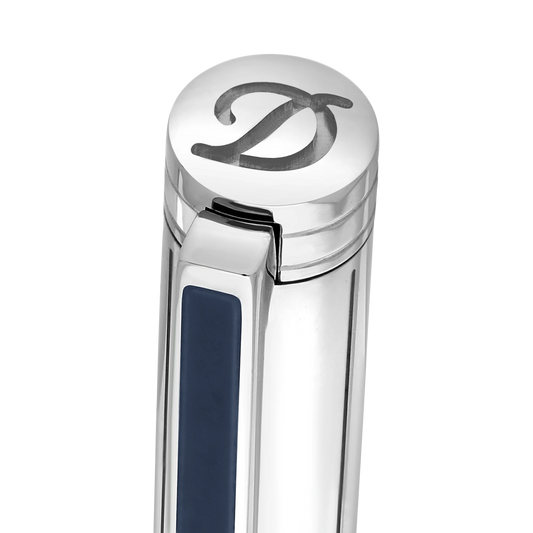 S.T. Dupont New Classique Palladium and Navy Lacquer Ballpoint Pen, 045077N