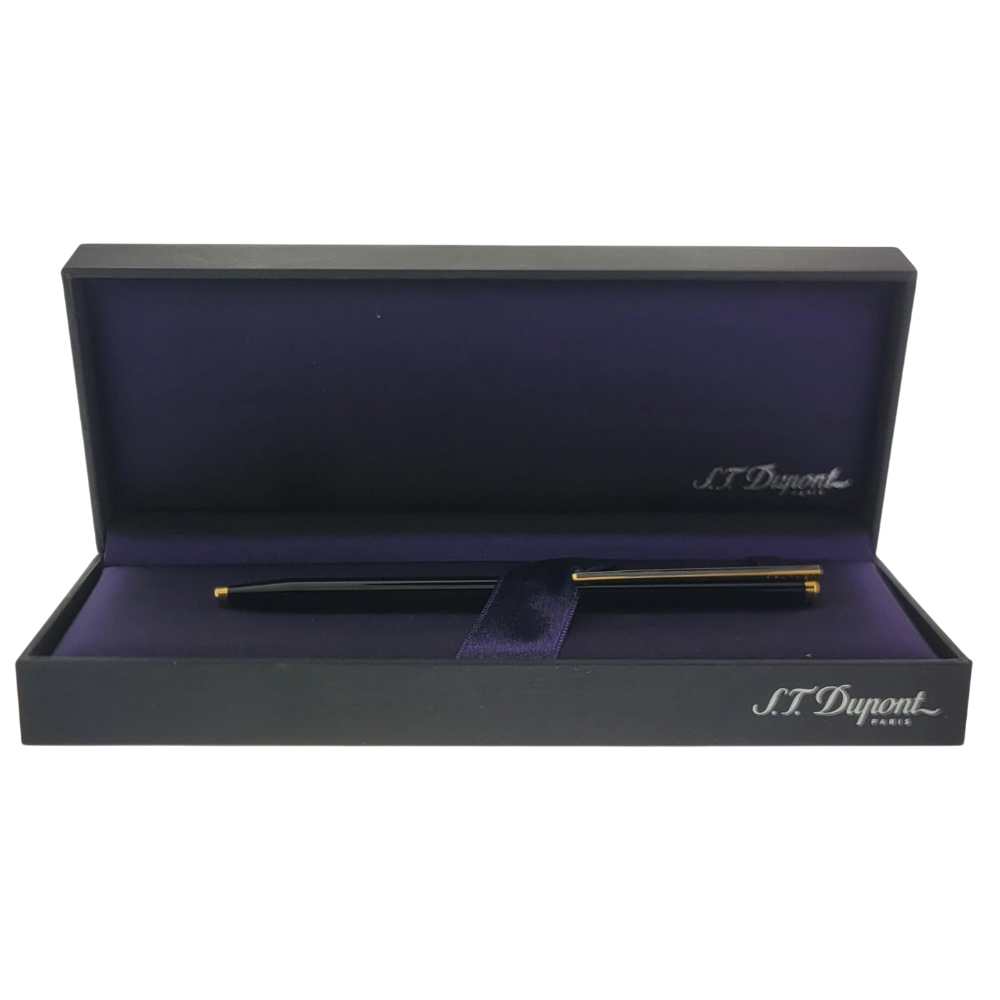 S.T. Dupont Classique Black Lacquer & Gold Ballpoint Pen, 045290N