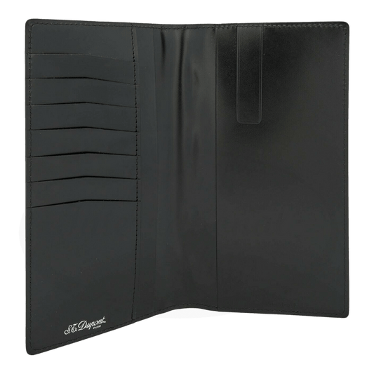 S.T. Dupont Geometry Pocket Agenda & Card Holder 080179DC black leather with multiple card slots and smooth interior lining