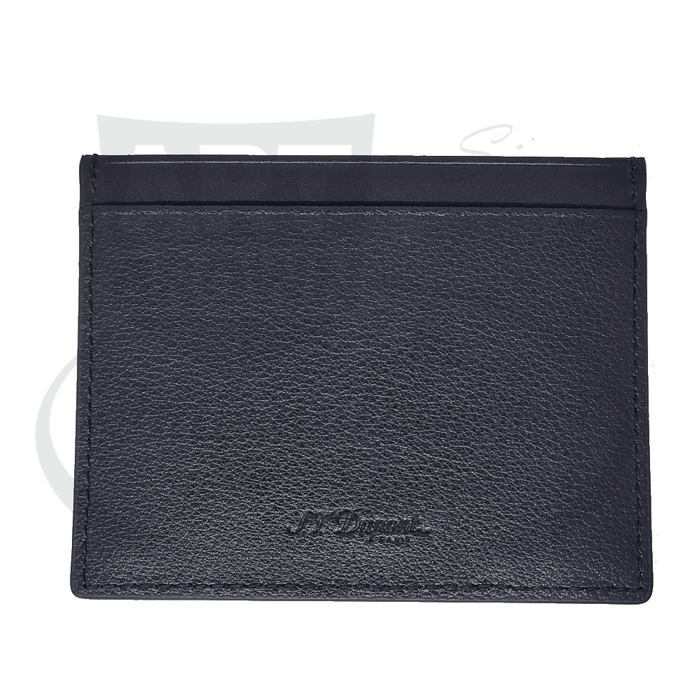 S.T. Dupont Outlet Collection SLG Grained Blue Credit Card Holder, 093004B