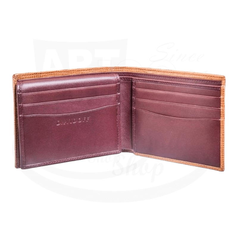 Davidoff Leather Bifold Wallet in Chestnut, 10231