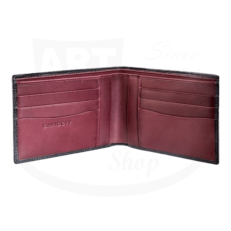 Davidoff Bifold Credit Card Holder/Wallet in Black Leather, 10232