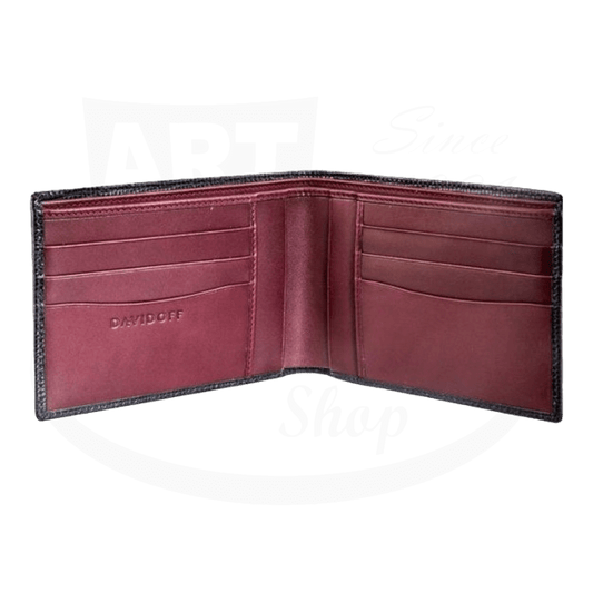 Davidoff Bifold Credit Card Holder/Wallet in Black Leather, 10232